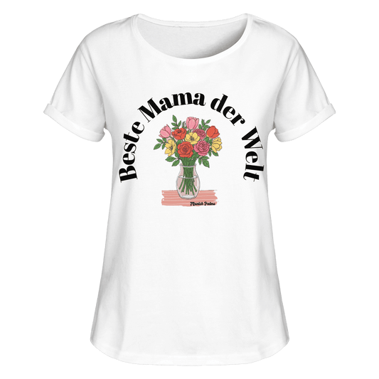 Beste Mama der Welt - Muttertag - Womens Roll-Up T-Shirt - Online Kaufhaus München