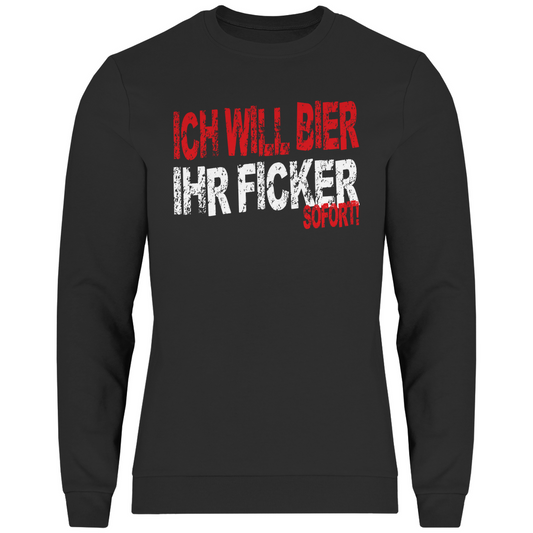 Herren Sweatshirt Ich will Bier