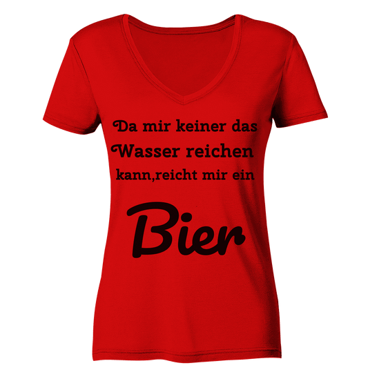 Da mir keiner das Wasser reichen kann, reicht mir ein Bier -Fun -Design Munich Palms - Ladies V-Neck Shirt - Online Kaufhaus München