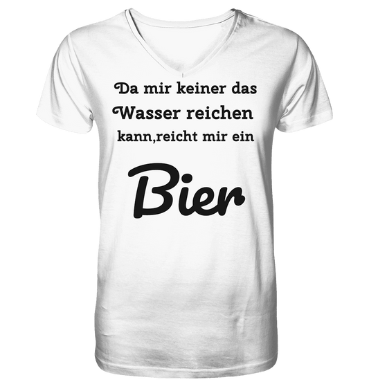 Da mir keiner das Wasser reichen kann, reicht mir ein Bier -Fun -Design Munich Palms - Mens Organic V-Neck Shirt - Online Kaufhaus München