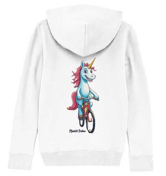 Einhorn auf Fahrrad - Design Munich Palms - Kids Basic Hoodie - Online Kaufhaus München