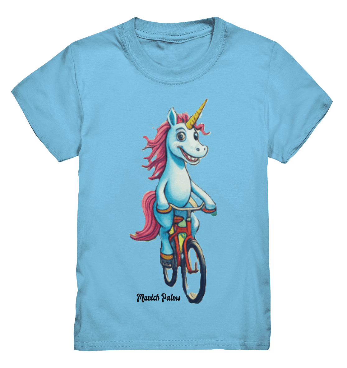 Einhorn auf Fahrrad - Design Munich Palms - Kids Premium Shirt - Online Kaufhaus München