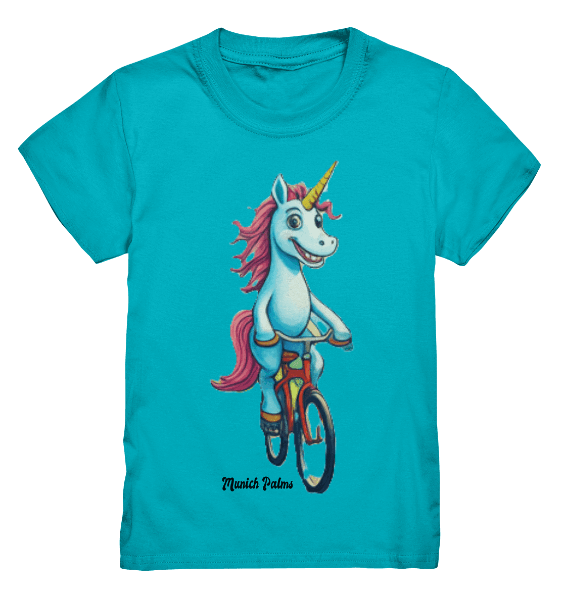 Einhorn auf Fahrrad - Design Munich Palms - Kids Premium Shirt - Online Kaufhaus München