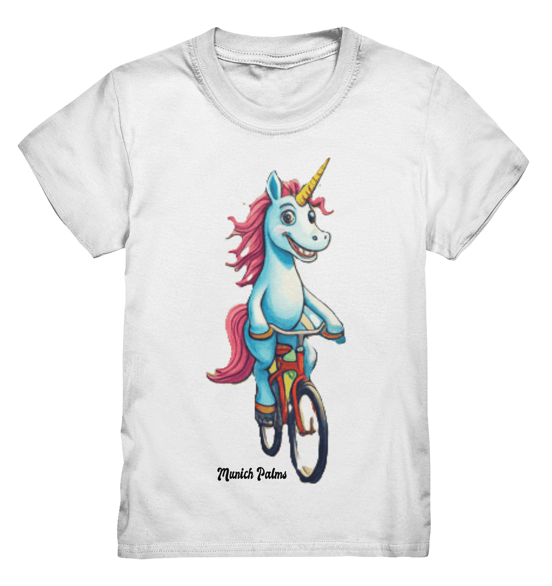 Einhorn auf Fahrrad - Design Munich Palms - Kids Premium Shirt - Online Kaufhaus München