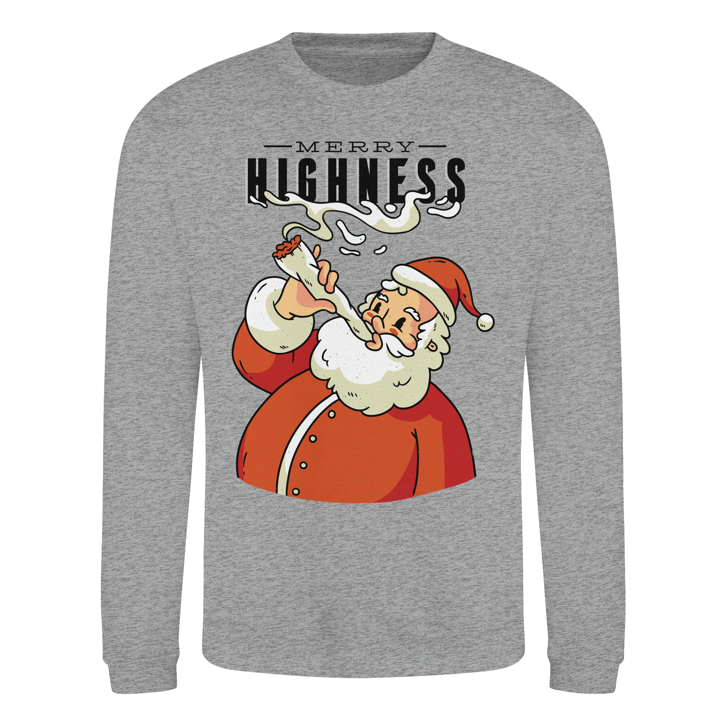 Ein weihnachtliches Motiv mit einem kiffenden Weihnachtsmann Nikolaus Merry Highness - Basic Sweatshirt