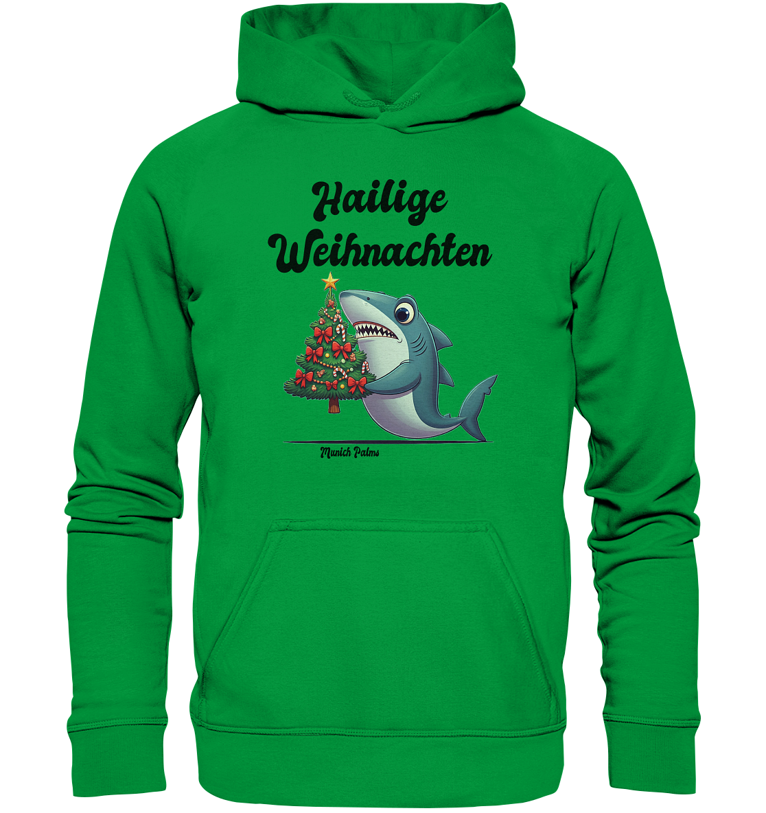 Hailige Weihnachten Haifisch mit Christbaum Design Munich Palms  - Basic Unisex Hoodie