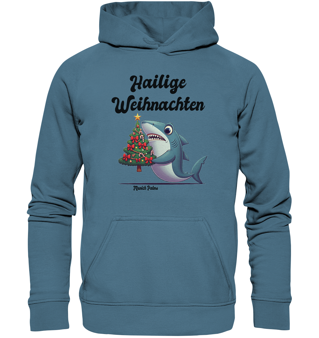 Hailige Weihnachten Haifisch mit Christbaum Design Munich Palms  - Basic Unisex Hoodie