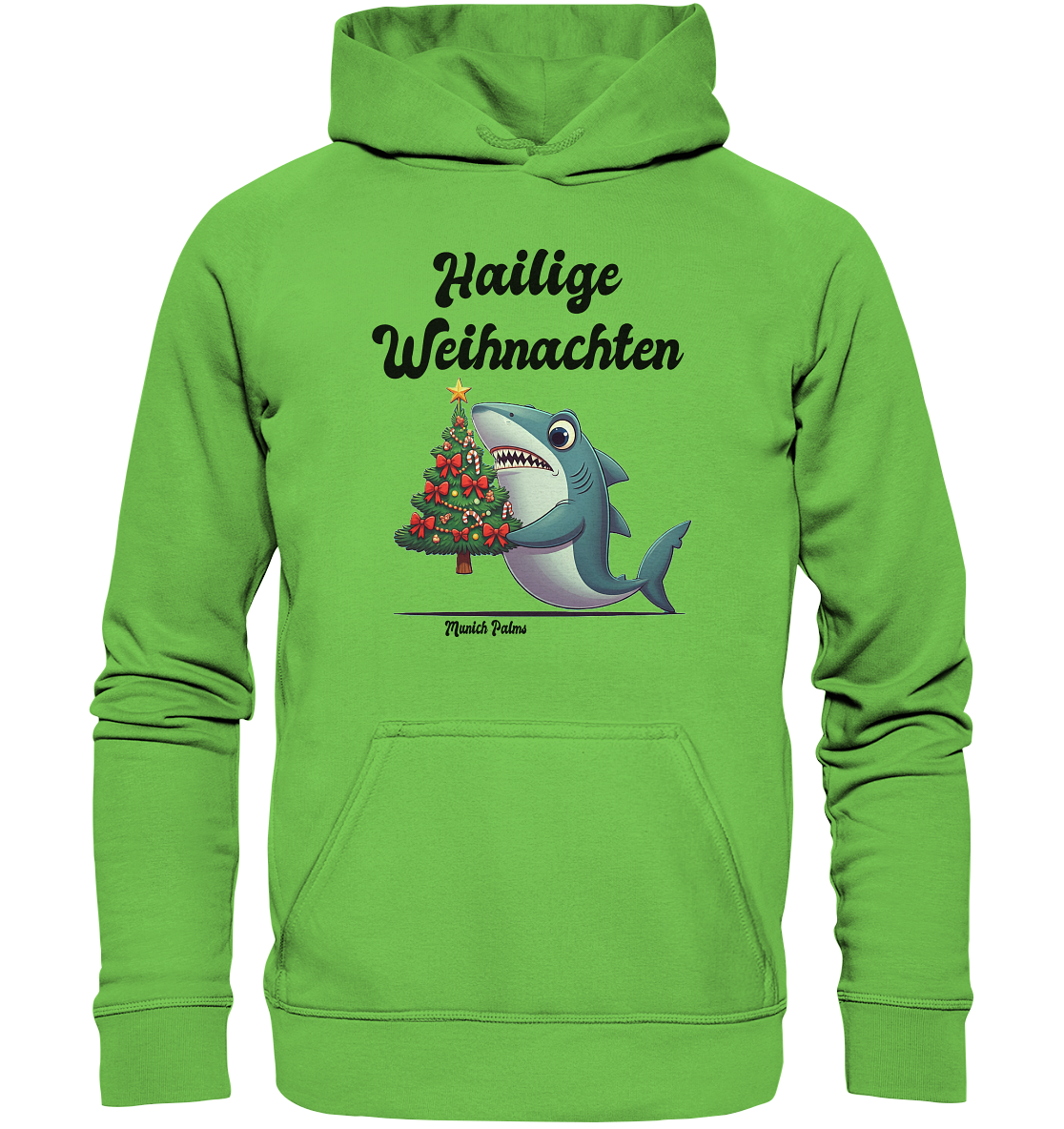 Hailige Weihnachten Haifisch mit Christbaum Design Munich Palms  - Basic Unisex Hoodie