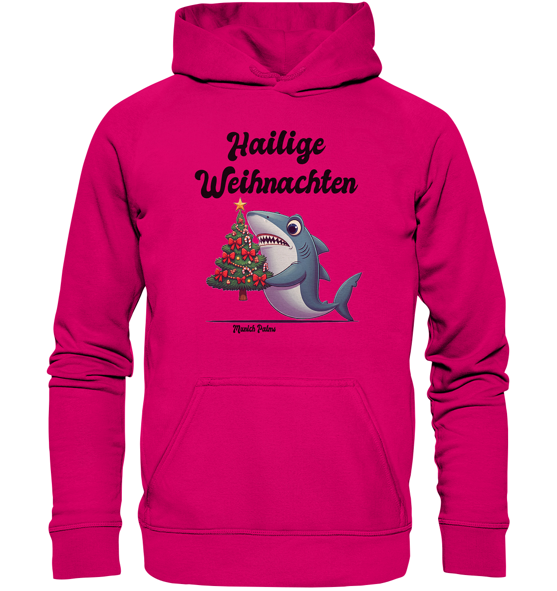 Hailige Weihnachten Haifisch mit Christbaum Design Munich Palms  - Basic Unisex Hoodie