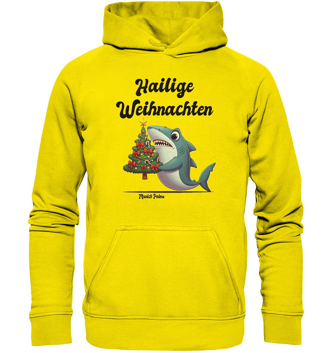 Hailige Weihnachten Haifisch mit Christbaum Design Munich Palms  - Basic Unisex Hoodie