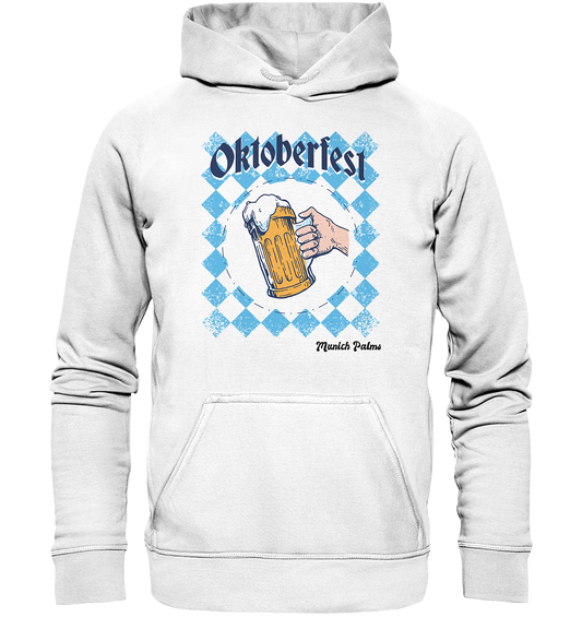 Oktoberfest Maßkrug in bayrischer Raute Design by Munich Palms  - Basic Unisex Hoodie