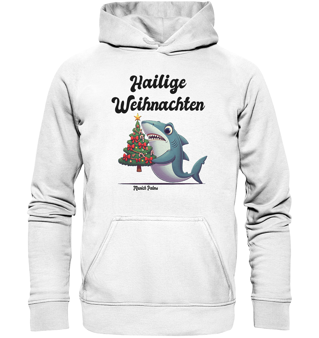 Hailige Weihnachten Haifisch mit Christbaum Design Munich Palms  - Basic Unisex Hoodie