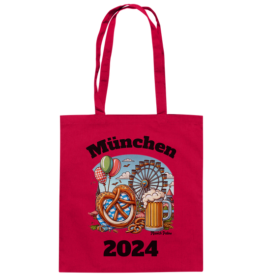 München 2024 mit Volksfest ,Frühlingsfest,Kirmes,Oktoberfest -Design Munich Palms -auch mit dem Namen Deiner Stadt - Baumwolltasche