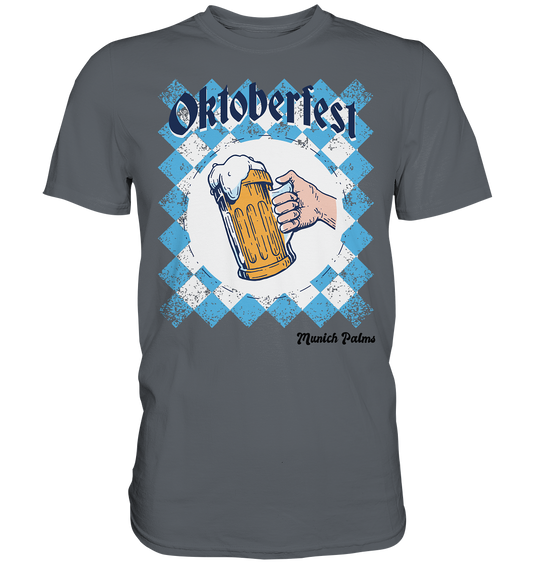 Oktoberfest beer mug in Bavarian diamond design by Munich Palms - Classic Shirt