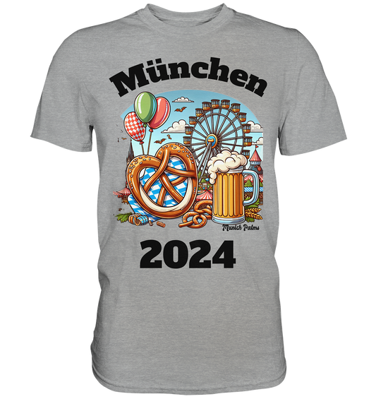 München 2024 mit Volksfest ,Frühlingsfest,Kirmes,Oktoberfest -Design Munich Palms -auch mit dem Namen Deiner Stadt - Classic Shirt