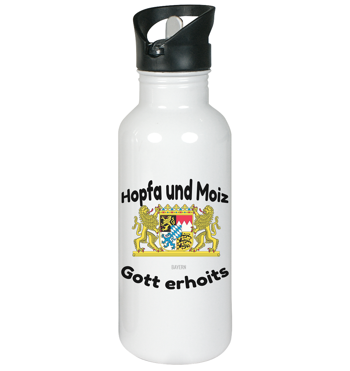 Hopfa and Moiz God erhoits - stainless steel drinking bottle