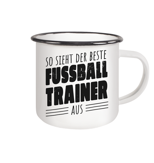 This is what the best football coach looks like - Enamel Mug (Black)