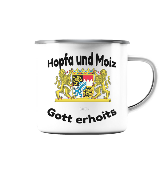 Hopfa and Moiz God erhoits - Enamel Cup (Silver)