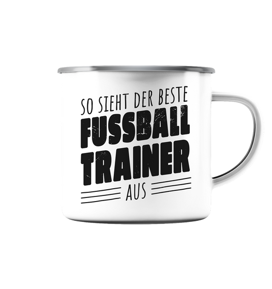 This is what the best football coach looks like - enamel mug (silver)