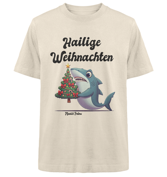 Hailige Weihnachten Haifisch mit Christbaum Design Munich Palms  - Heavy Oversized Organic Shirt