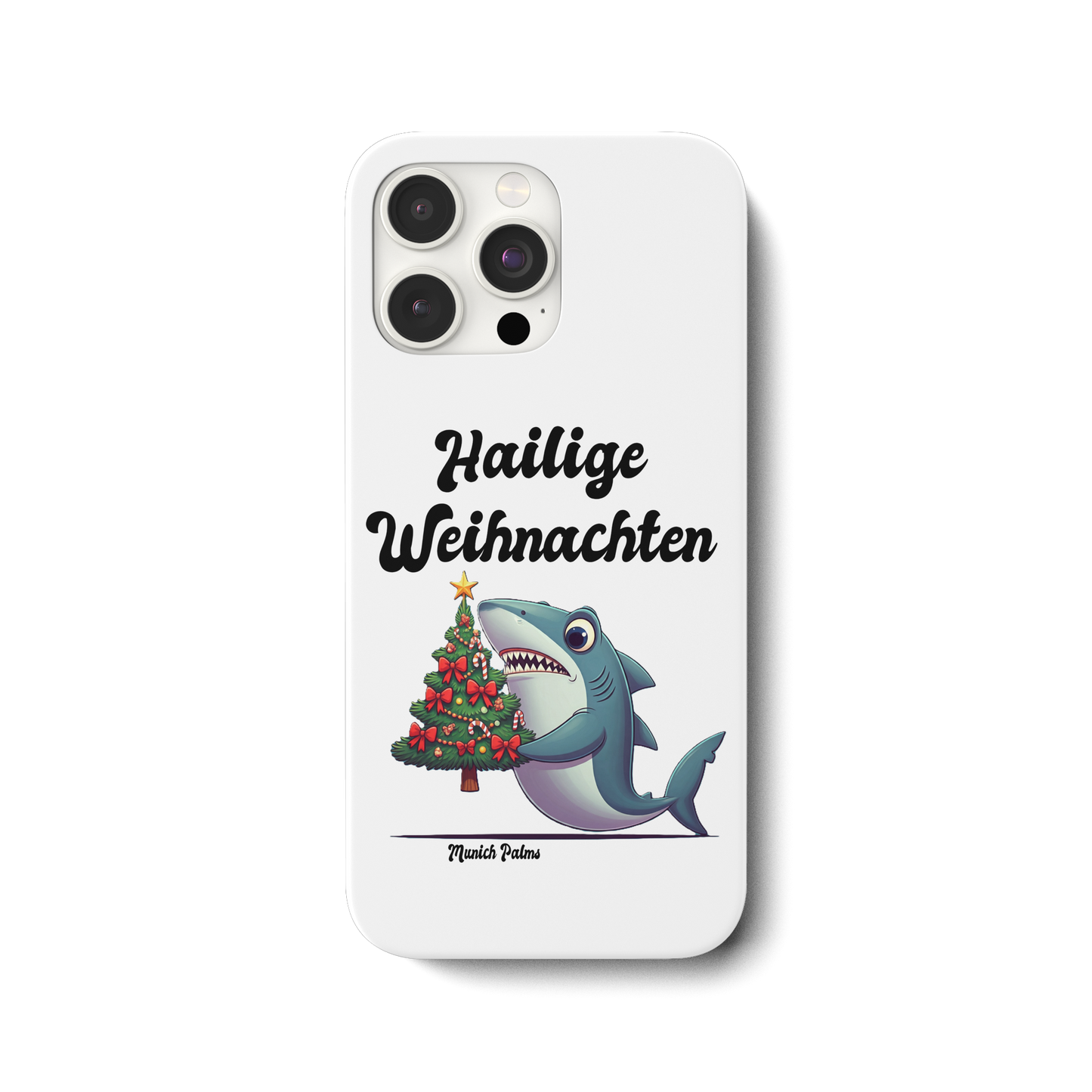 Hailige Weihnachten Haifisch mit Christbaum Design Munich Palms  - iPhone 15 Pro Max Handyhülle