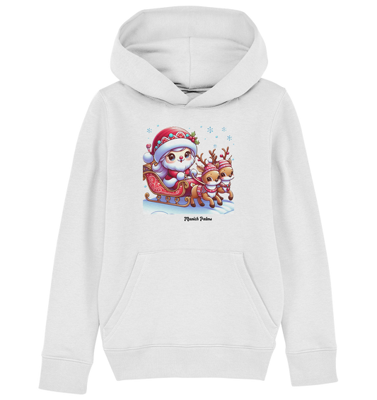 Weihnachten Nikolaus weiblich mit lieblichen Rentieren ,Design Munich Palms  - Kids Organic Hoodie