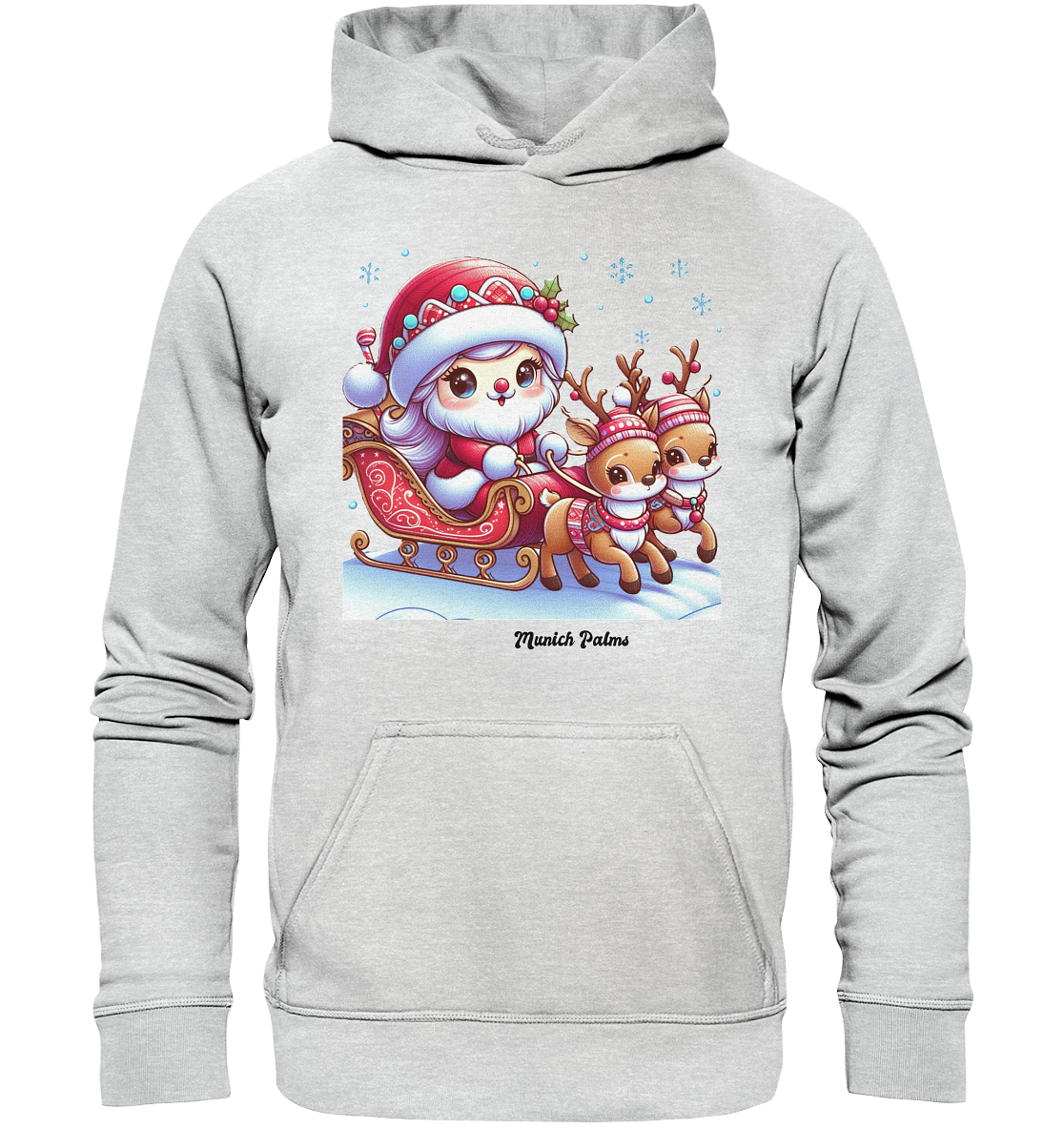 Weihnachten Nikolaus weiblich mit lieblichen Rentieren ,Design Munich Palms  - Kids Premium Hoodie