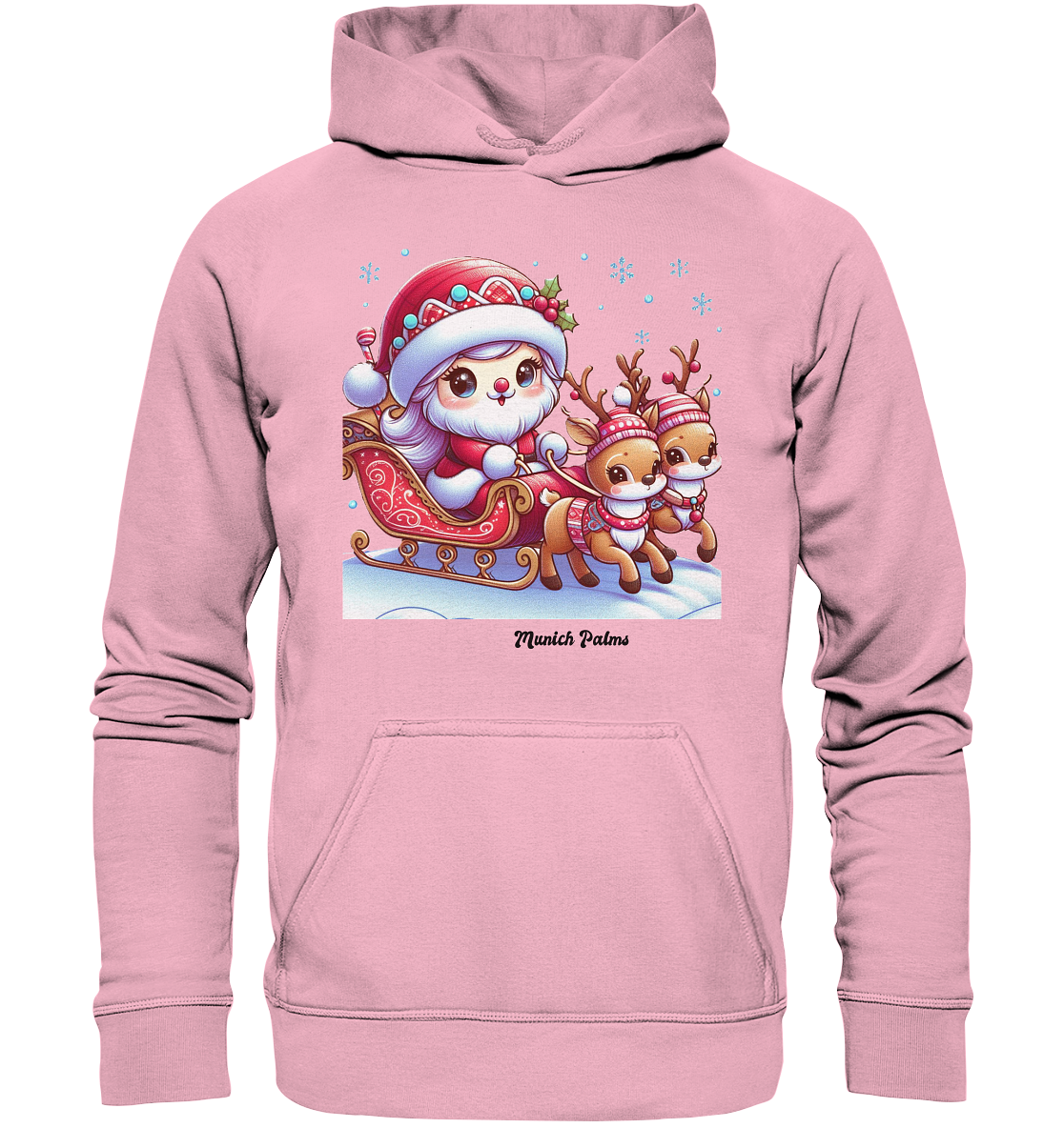 Weihnachten Nikolaus weiblich mit lieblichen Rentieren ,Design Munich Palms  - Kids Premium Hoodie