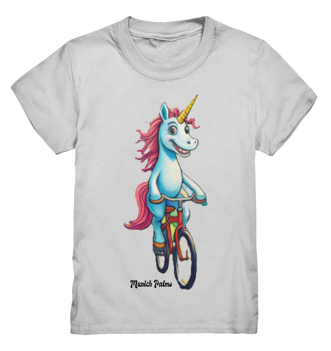 Einhorn auf Fahrrad - Design Munich Palms  - Kids Premium Shirt