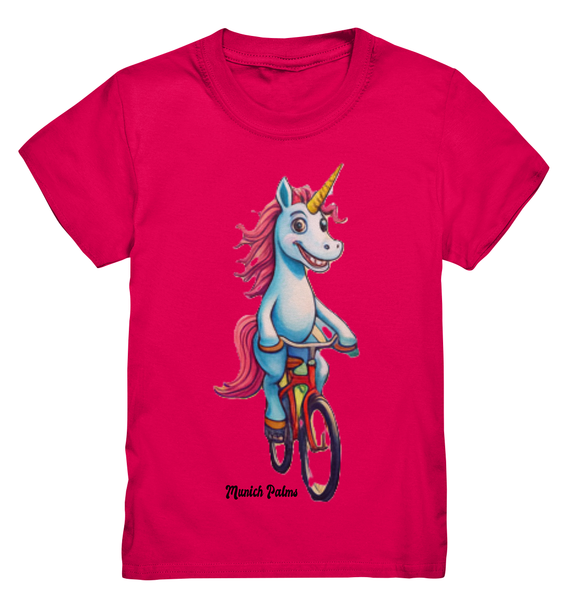 Einhorn auf Fahrrad - Design Munich Palms  - Kids Premium Shirt