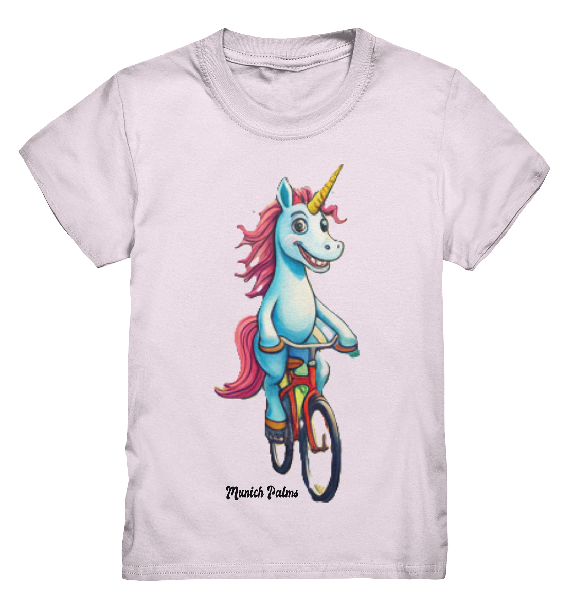 Einhorn auf Fahrrad - Design Munich Palms  - Kids Premium Shirt