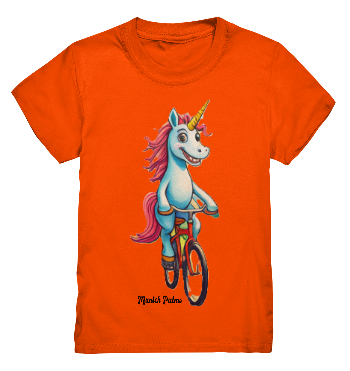 Einhorn auf Fahrrad - Design Munich Palms  - Kids Premium Shirt