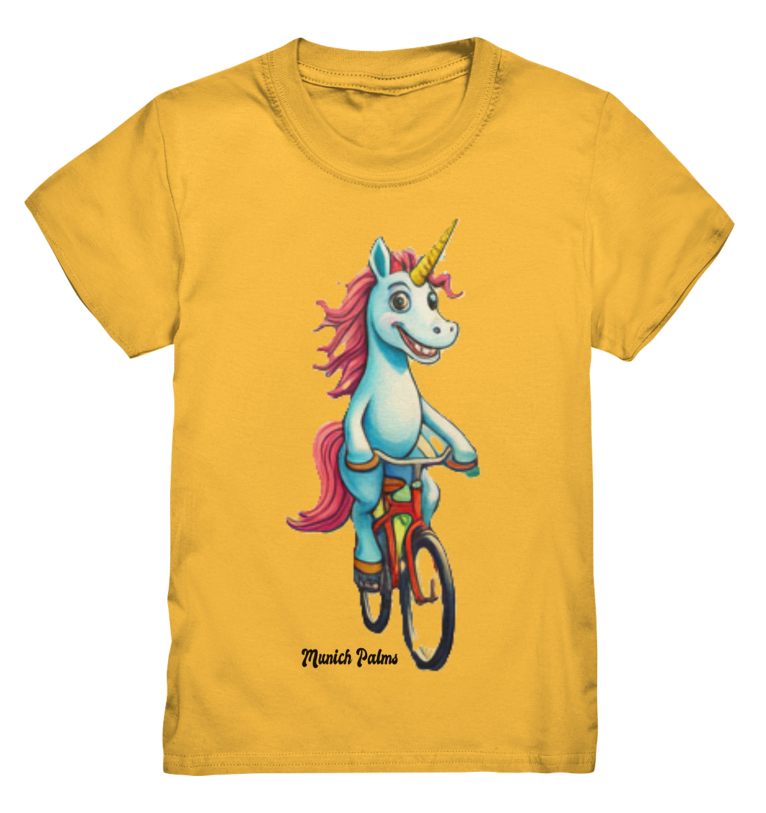 Einhorn auf Fahrrad - Design Munich Palms  - Kids Premium Shirt