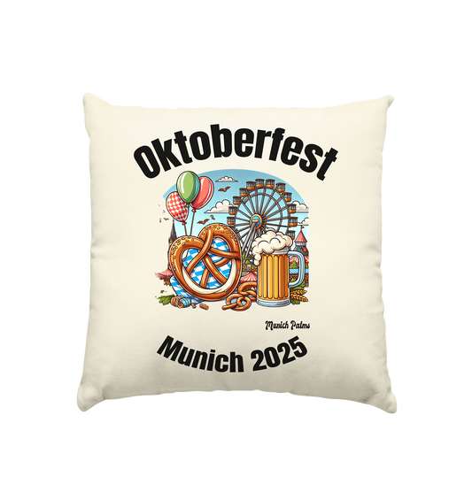 Oktoberfest Munich 2025: Munich Palms Design - Natural cushion 40x40cm