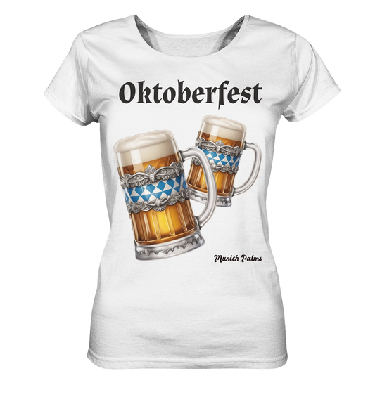 Oktoberfest Maßkrüge mit  bayrischer Raute Design by Munich Palms - Ladies Organic Basic Shirt