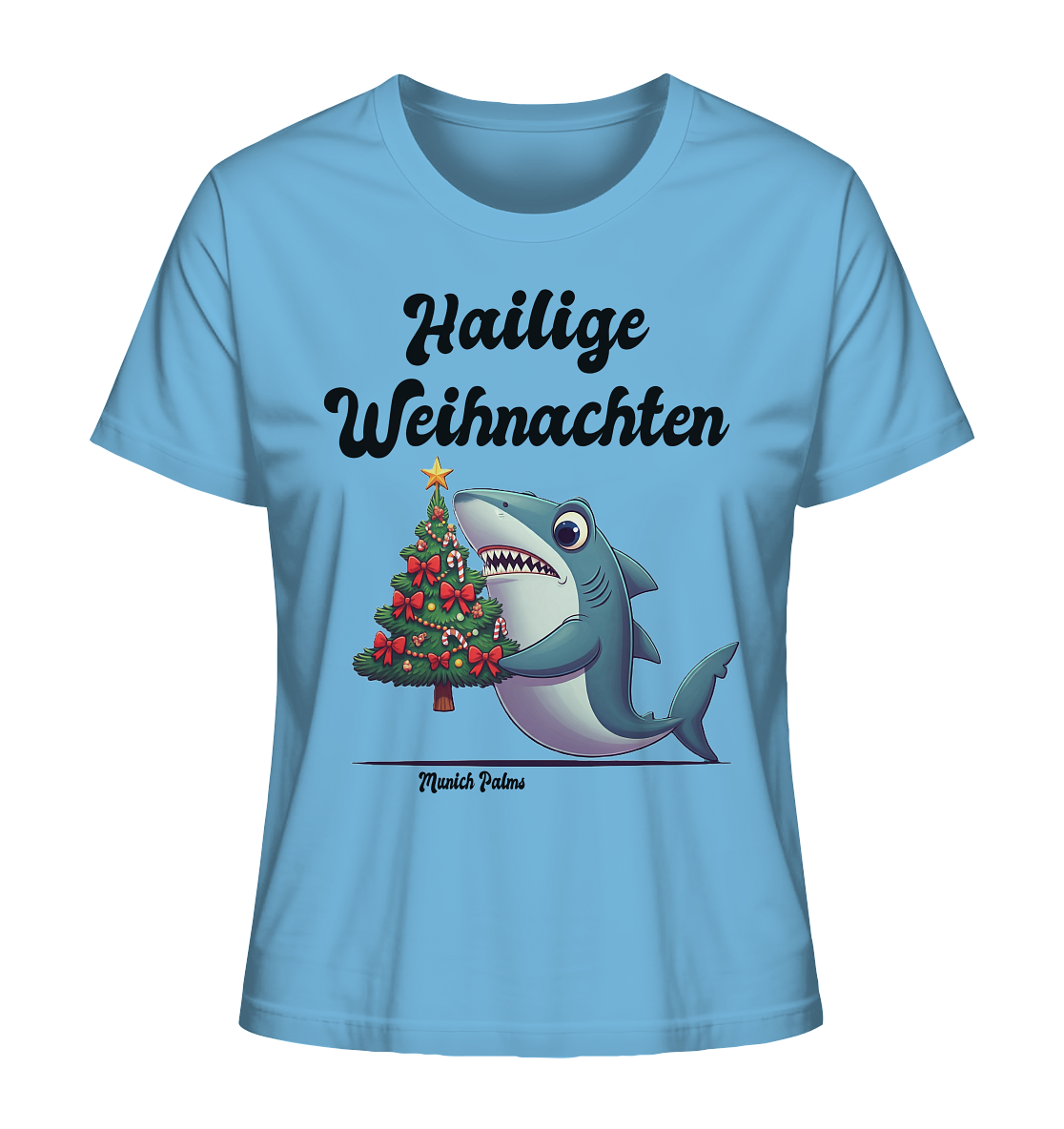 Hailige Weihnachten Haifisch mit Christbaum Design Munich Palms  - Ladies Organic Shirt