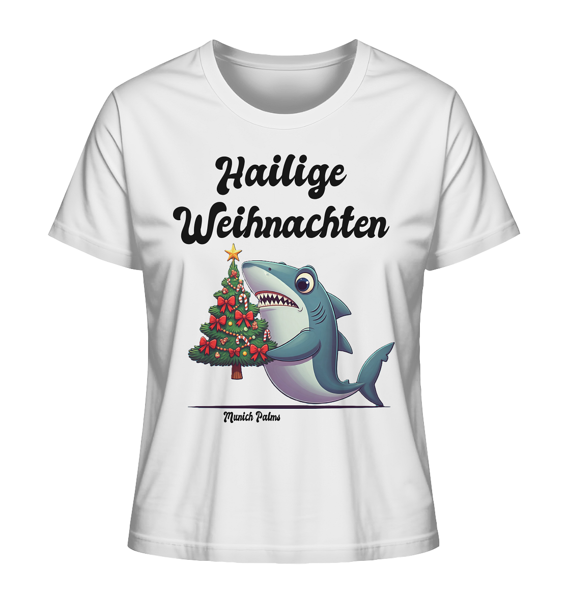 Hailige Weihnachten Haifisch mit Christbaum Design Munich Palms  - Ladies Organic Shirt