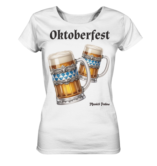 Oktoberfest Maßkrüge mit  bayrischer Raute Design by Munich Palms - Ladies Organic Shirt