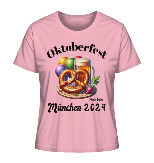 Maßkrüge ,Brezn,Radi - Oktoberfest München 2024 - lizensiert Design Munich Palms    - Ladies Organic Shirt