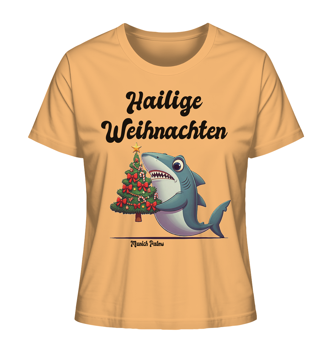 Hailige Weihnachten Haifisch mit Christbaum Design Munich Palms  - Ladies Organic Shirt