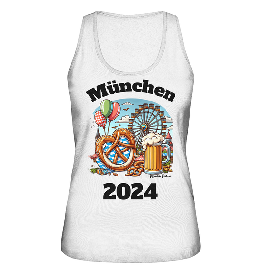 München 2024 mit Volksfest ,Frühlingsfest,Kirmes,Oktoberfest -Design Munich Palms -auch mit dem Namen Deiner Stadt - Ladies Organic Tank-Top
