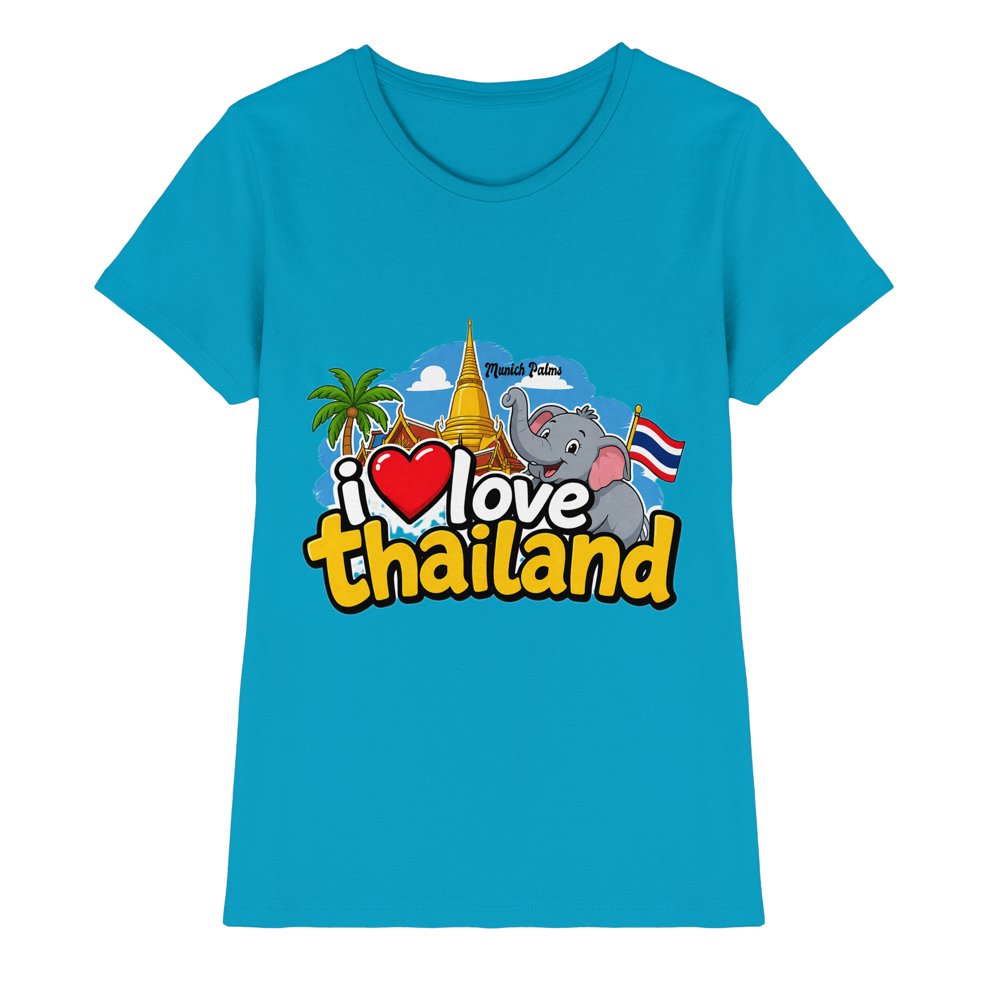 Herren Premium Shirt mit "I love Thailand" Aufdruck, Damen-Shirt, bequemes Damen-T-Shirt in stylischem Design