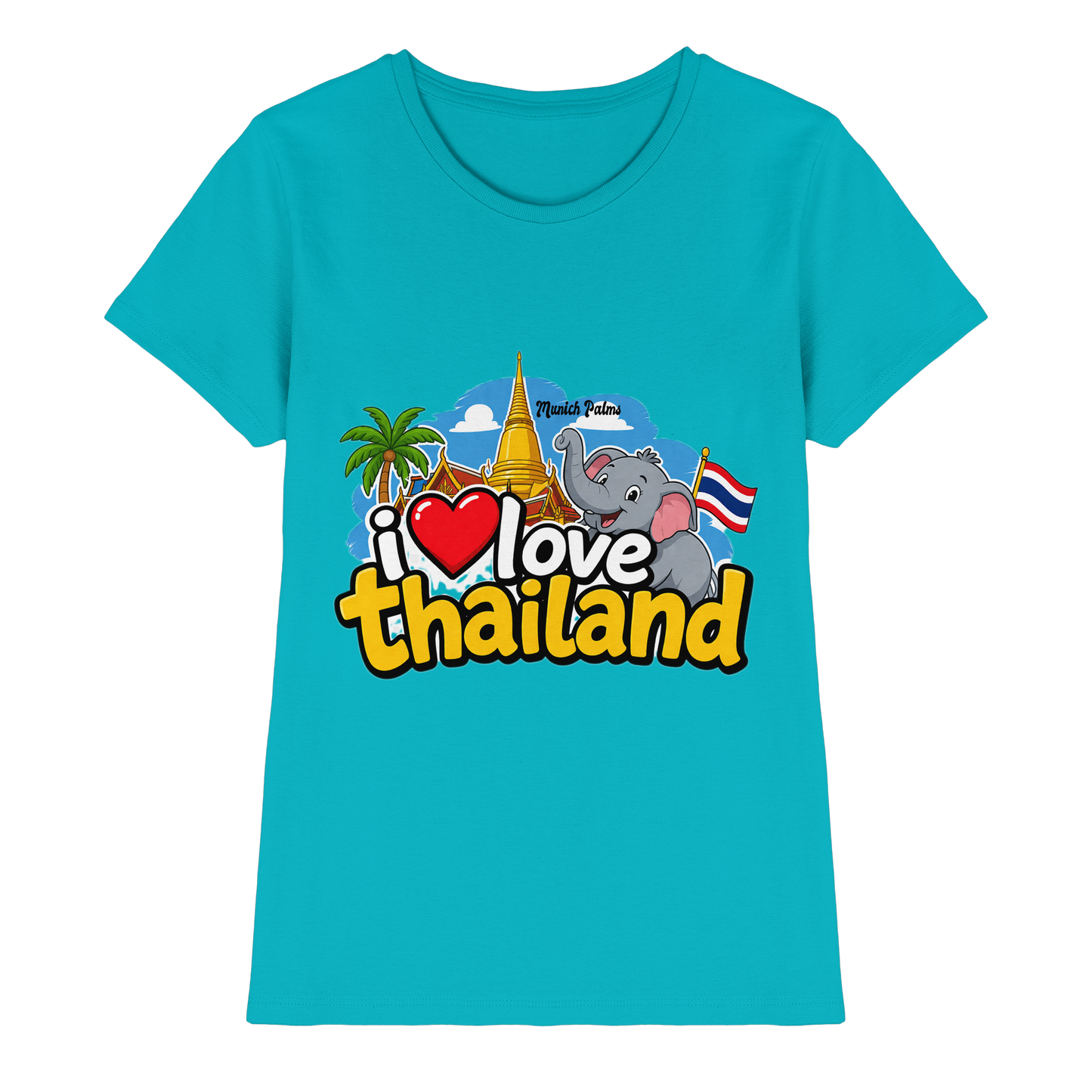 Damen Premium-Shirt "I love Thailand" mit Pool-Motiv, modisches Frauen-Shirt, hochwertiges Damen-T-Shirt, bequem und stylisch