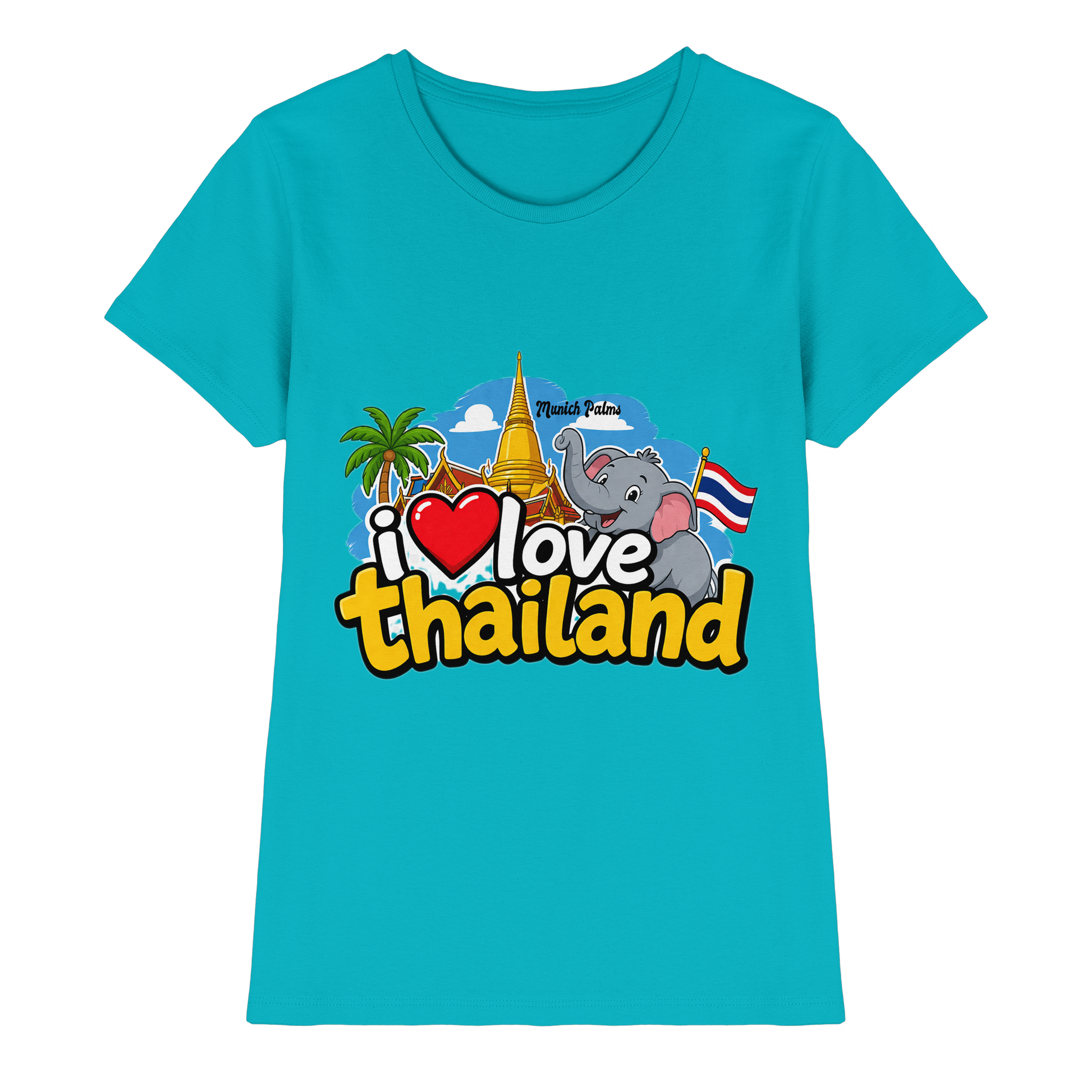Damen Premium-Shirt "I love Thailand" mit Pool-Motiv, modisches Frauen-Shirt, hochwertiges Damen-T-Shirt, bequem und stylisch