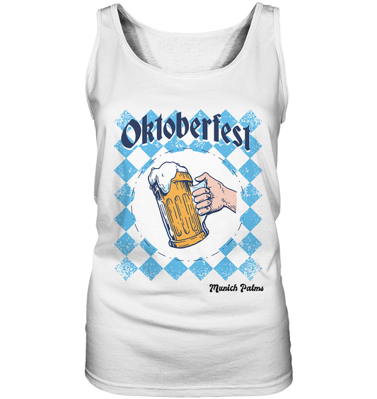 Chope à bière Oktoberfest au design losange bavarois de Munich Palms - débardeur pour femme