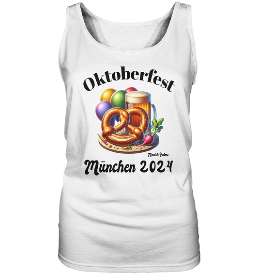 Beer mugs, pretzels, radishes - Oktoberfest Munich 2024 - licensed design Munich Palms - Ladies Tank-Top