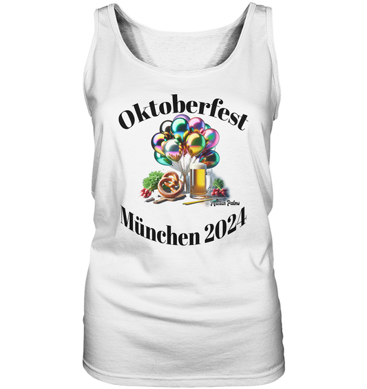 Balloons, beer mugs, pretzels, radishes - Oktoberfest Munich 2024 - licensed design Munich Palms copy - Ladies Tank-Top