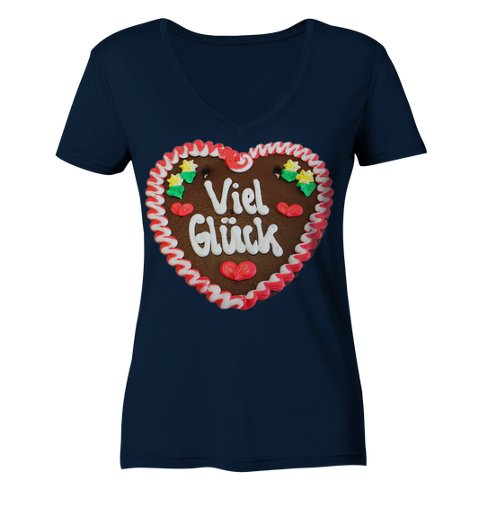 Lebkuchenherz Gute Glück - Ladies V-Neck Shirt