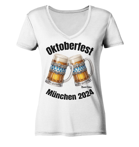 Beer mugs Oktoberfest Munich 2024 licensed DDesign Munich Palms - Ladies V-Neck Shirt