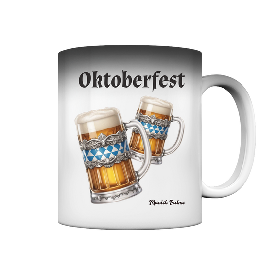 Oktoberfest beer mugs with Bavarian diamond design by Munich Palms - Magic Mug